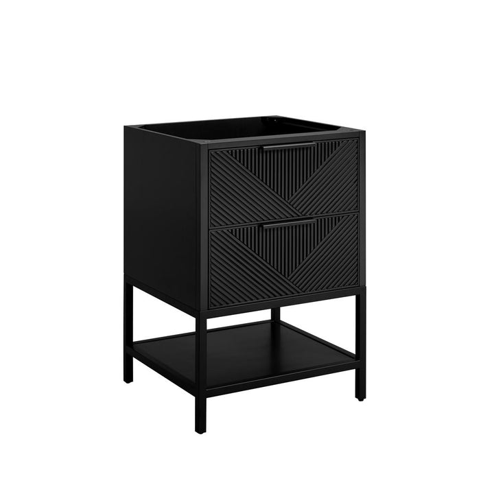 Bemma, Diamond 24" Single Vanity, Charcoal Black/Matte Black, Carrara Marble Top#top-options_carrara-marble-top