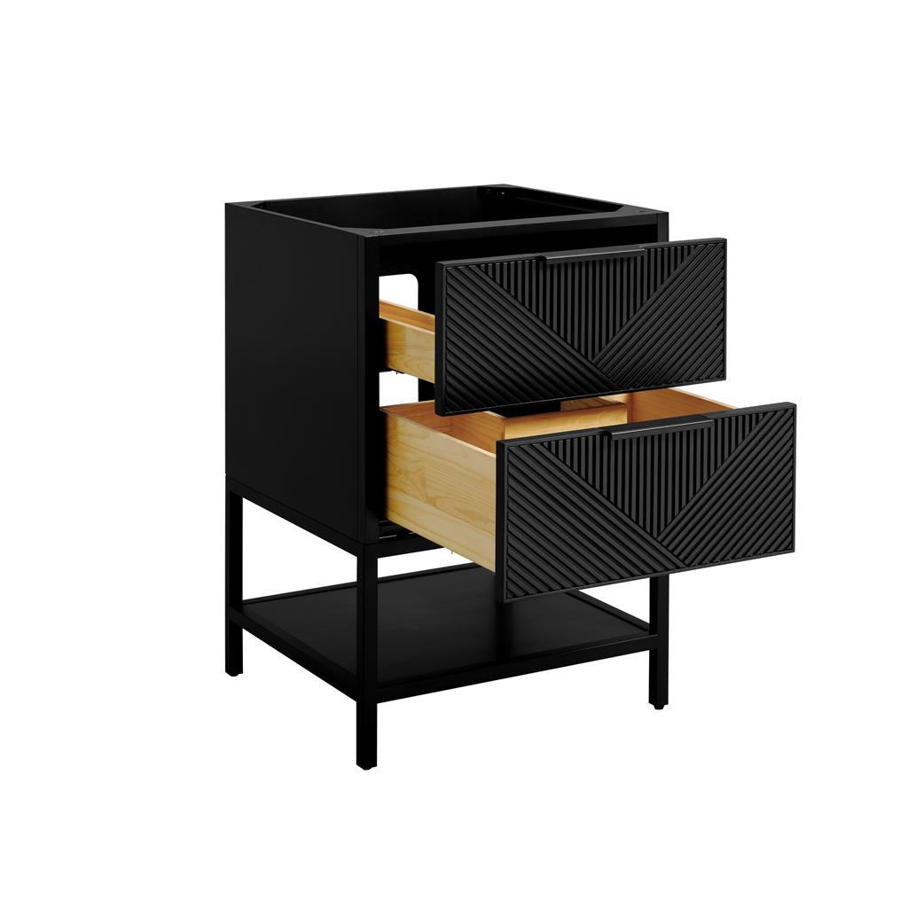 Bemma, Diamond 24" Single Vanity, Charcoal Black/Matte Black, Carrara Marble Top#top-options_carrara-marble-top