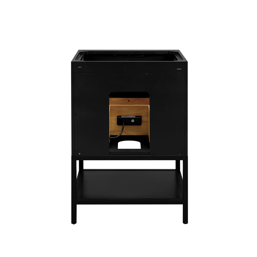 Bemma, Diamond 24" Single Vanity, Charcoal Black/Matte Black, Carrara Marble Top#top-options_carrara-marble-top