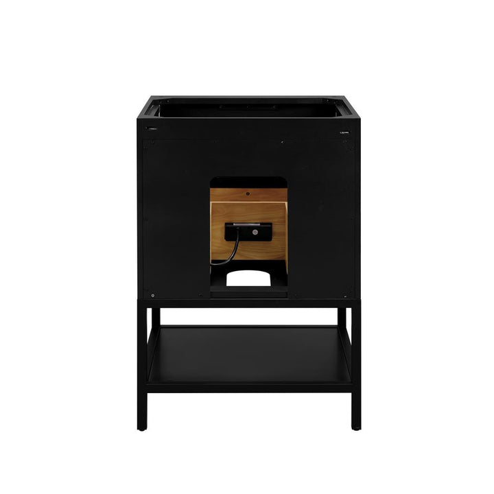 Bemma, Diamond 24" Single Vanity, Charcoal Black/Matte Black, Carrara Marble Top#top-options_carrara-marble-top