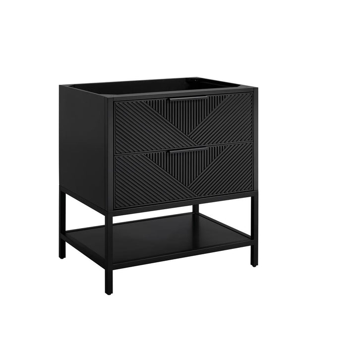 Bemma, Diamond 30" Single Vanity, Charcoal Black/Matte Black, Carrara Marble Top#top-options_carrara-marble-top