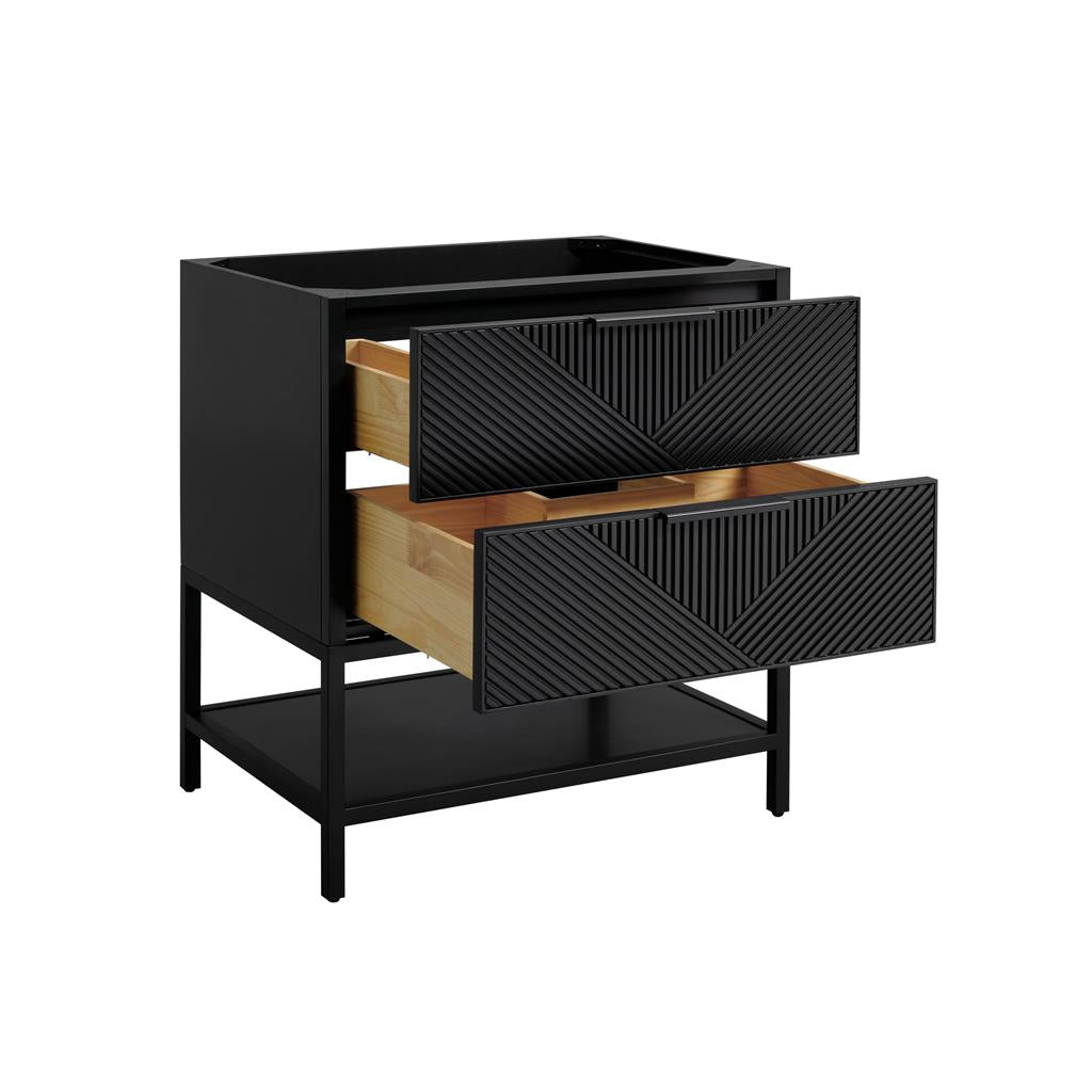 Bemma, Diamond 30" Single Vanity, Charcoal Black/Matte Black, Carrara Marble Top#top-options_carrara-marble-top