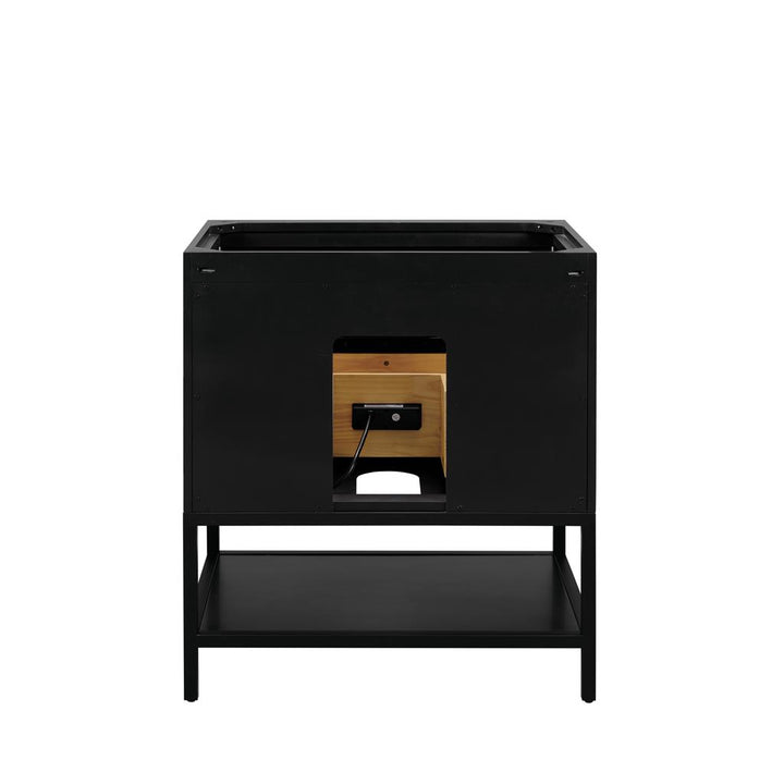 Bemma, Diamond 30" Single Vanity, Charcoal Black/Matte Black, Carrara Marble Top#top-options_carrara-marble-top