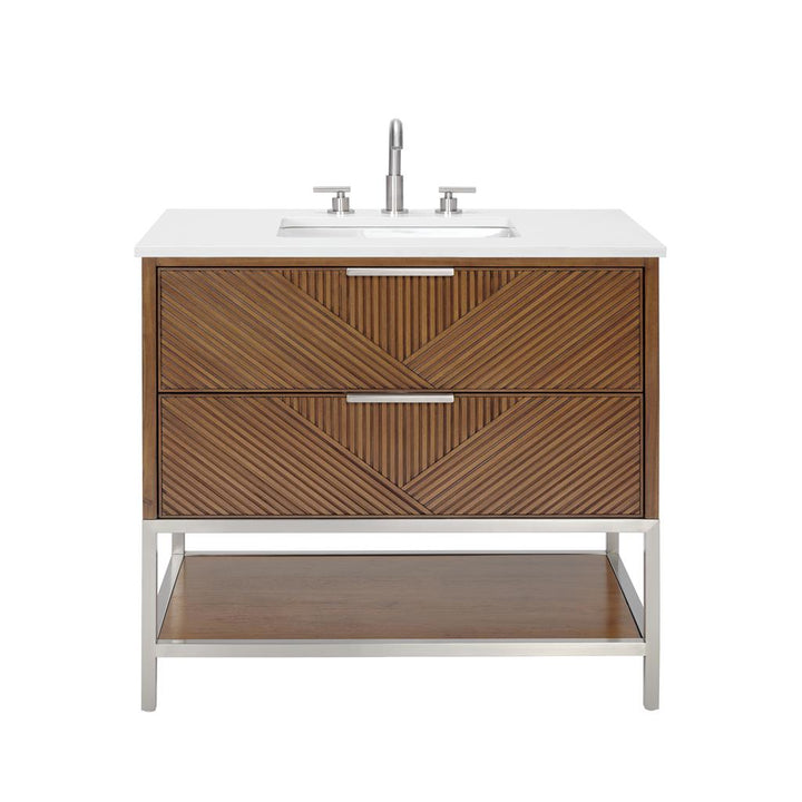 Bemma, Diamond 36" Single Vanity Vanity, Walnut/Brushed Nickel, White Quartz Top#top-options_white-quartz-top