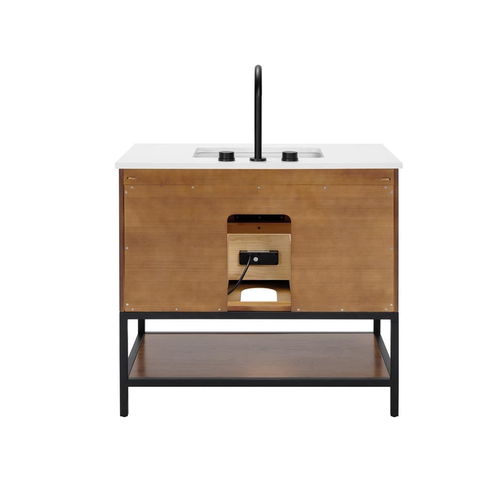 Bemma, Diamond 36" Single Vanity Vanity, Walnut/Matte Black, White Quartz Top#top-options_white-quartz-top
