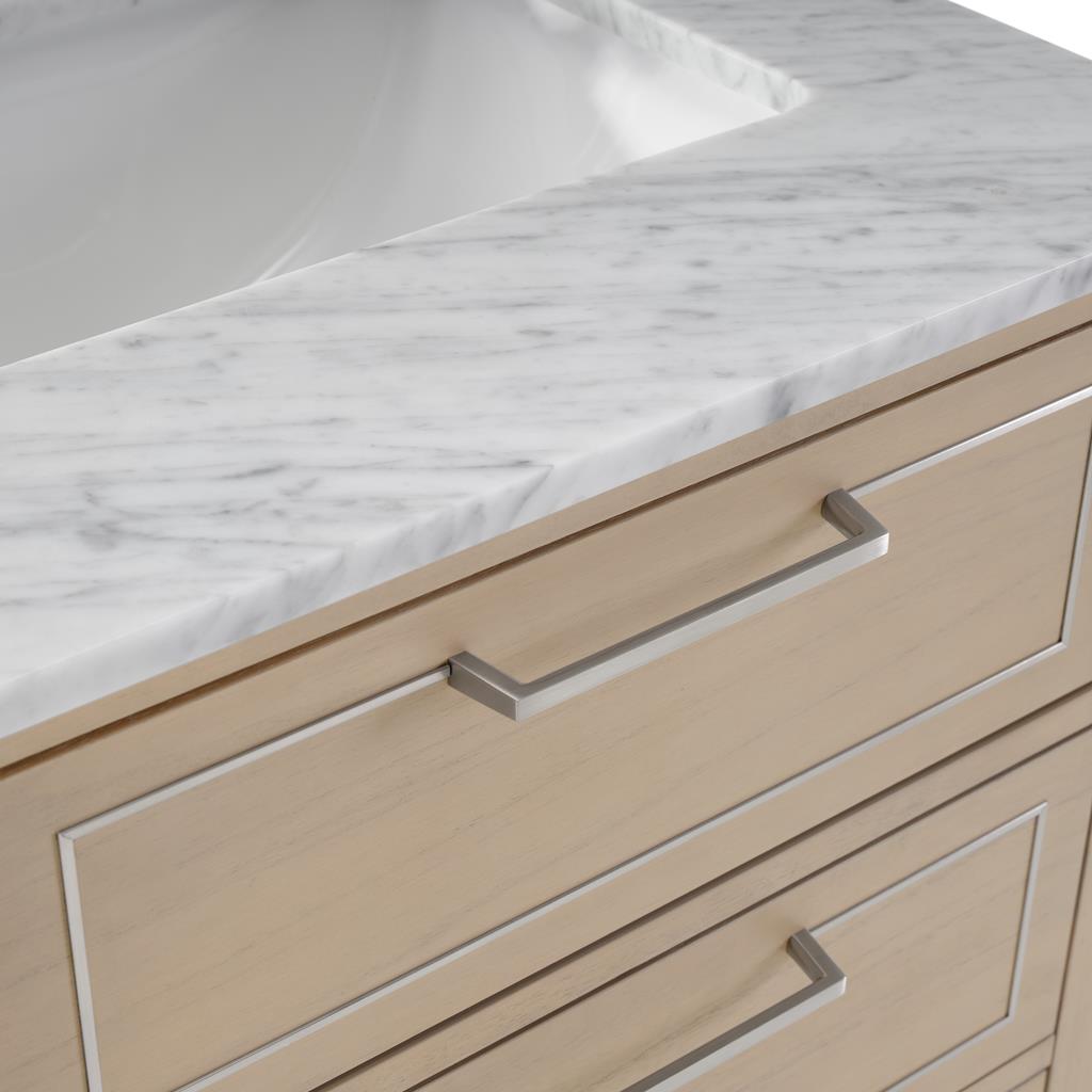 Bemma, Markham 24" Single Vanity, Cashmere Grey/Brushed Nickel, Carrara Marble Top#top-options_carrara-marble-top