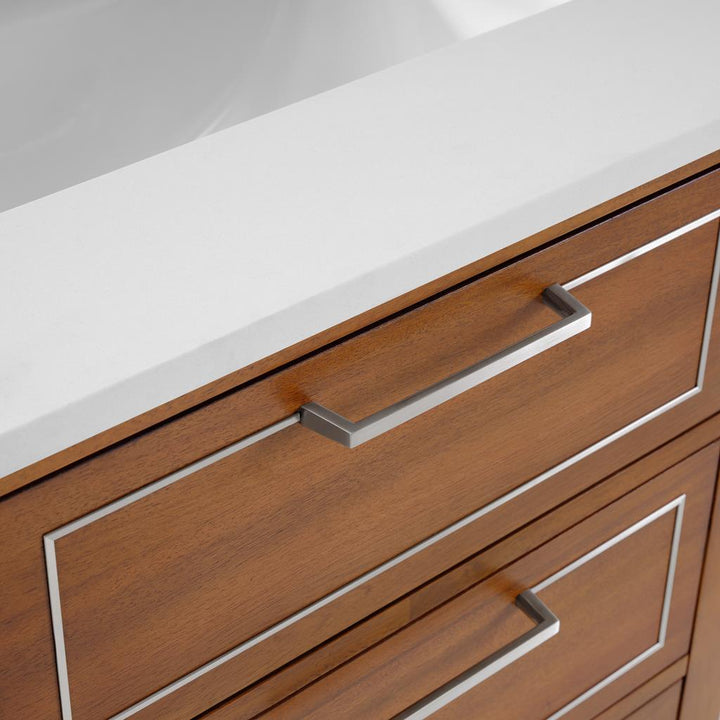 Bemma, Markham 24" Single Vanity, Walnut/Brushed Nickel, White Quartz Top#top-options_white-quartz-top