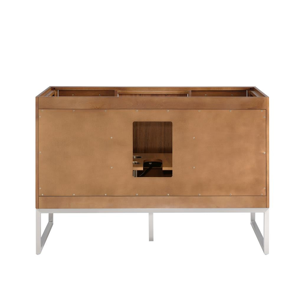 Bemma, Markham 48" Single Vanity, Walnut/Brushed Nickel, White Quartz Top#top-options_white-quartz-top