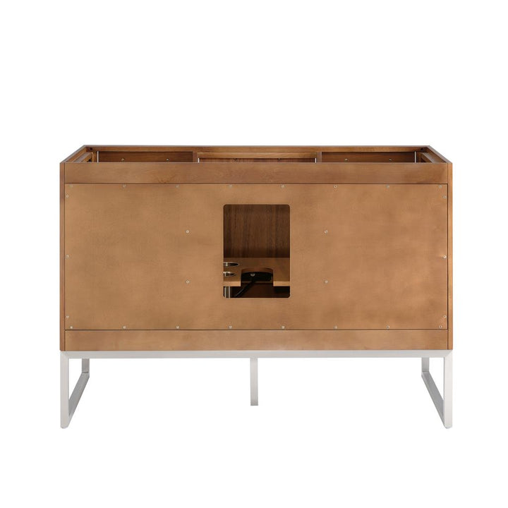 Bemma, Markham 48" Single Vanity, Walnut/Brushed Nickel, White Quartz Top#top-options_white-quartz-top