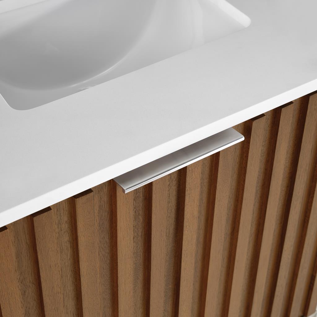 Bemma, Terra 24" Single Vanity, Walnut/Brushed Nickel, White Quartz Top#top-options_white-quartz-top
