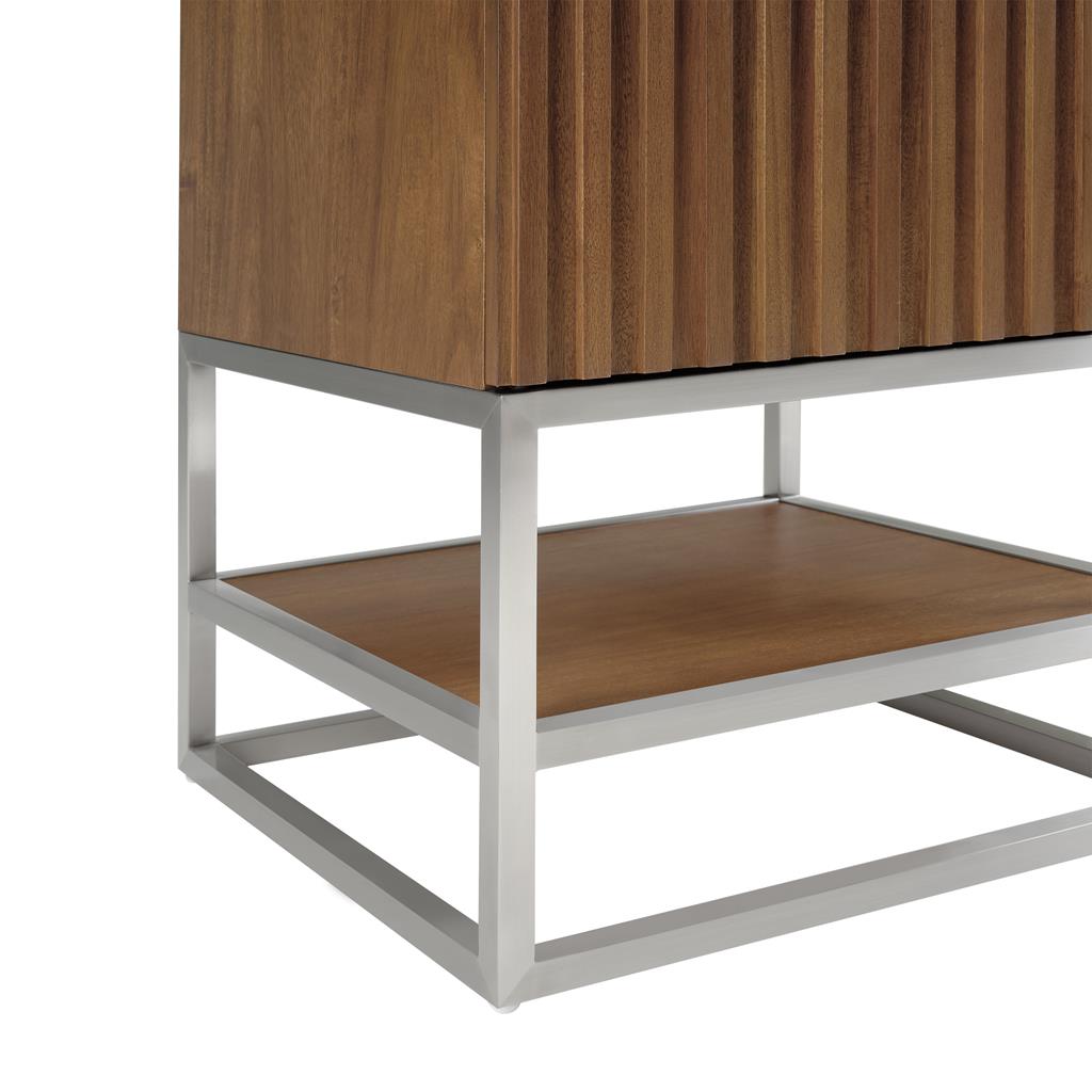 Bemma, Terra 24" Single Vanity, Walnut/Brushed Nickel, Carrara Marble Top#top-options_carrara-marble-top