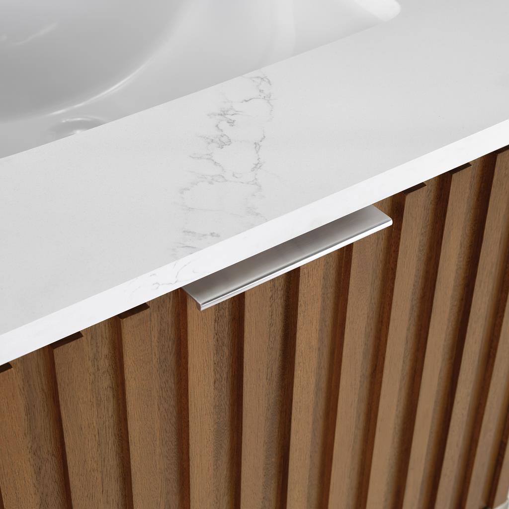 Bemma, Terra 24" Single Vanity, Walnut/Brushed Nickel, Calacatta Quartz Top#top-options_calacatta-quartz-top