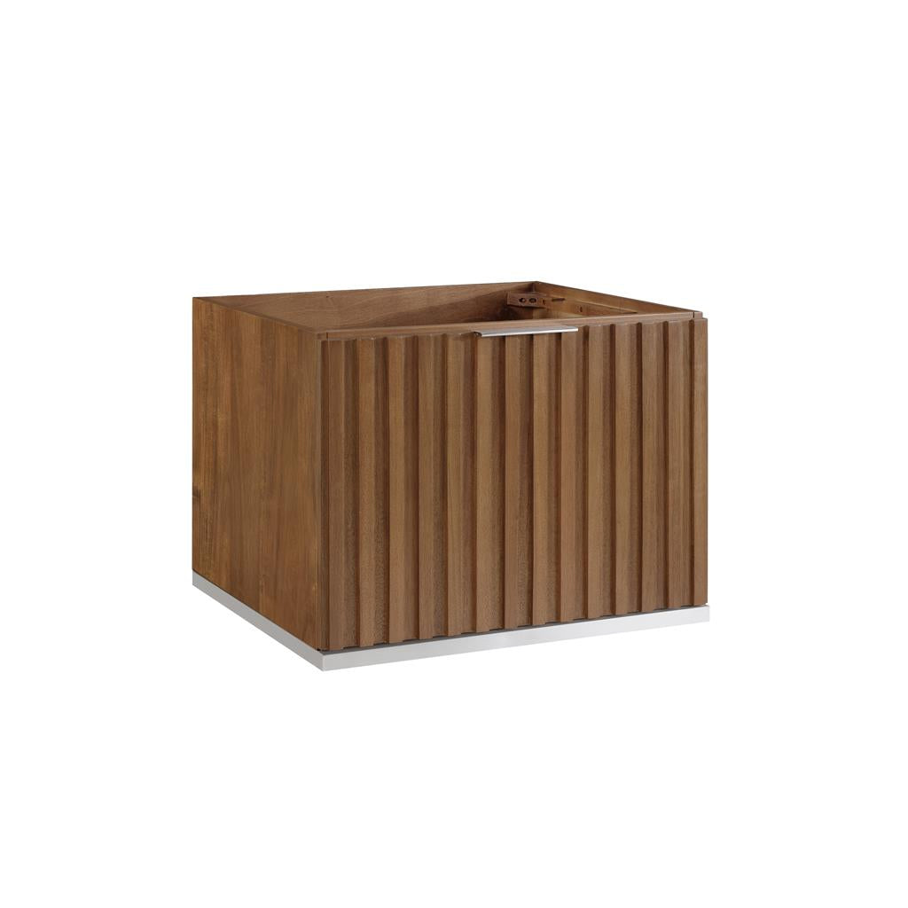 Bemma, Terra 24" Single Floating Vanity, Walnut/Brushed Nickel, White Quartz Top#top-options_white-quartz-top