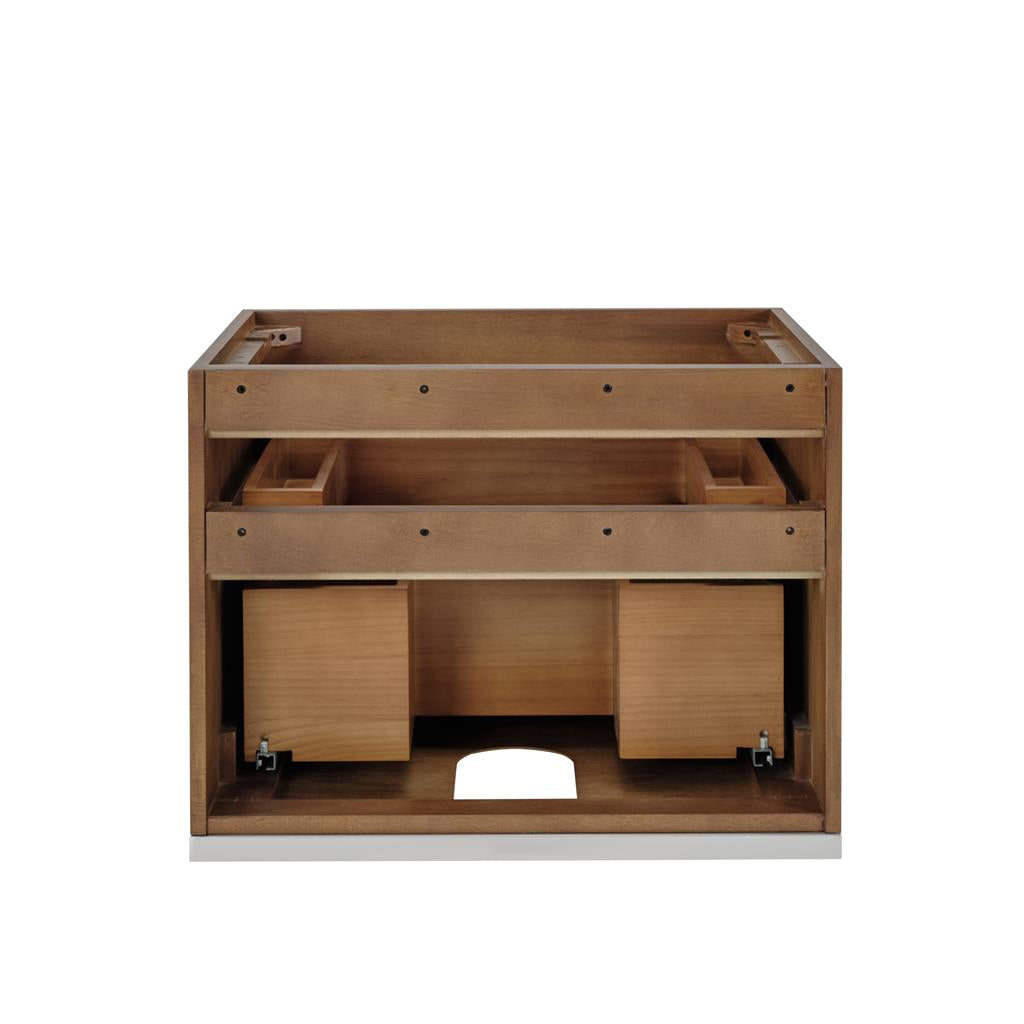 Bemma, Terra 24" Single Floating Vanity, Walnut/Brushed Nickel, White Quartz Top#top-options_white-quartz-top