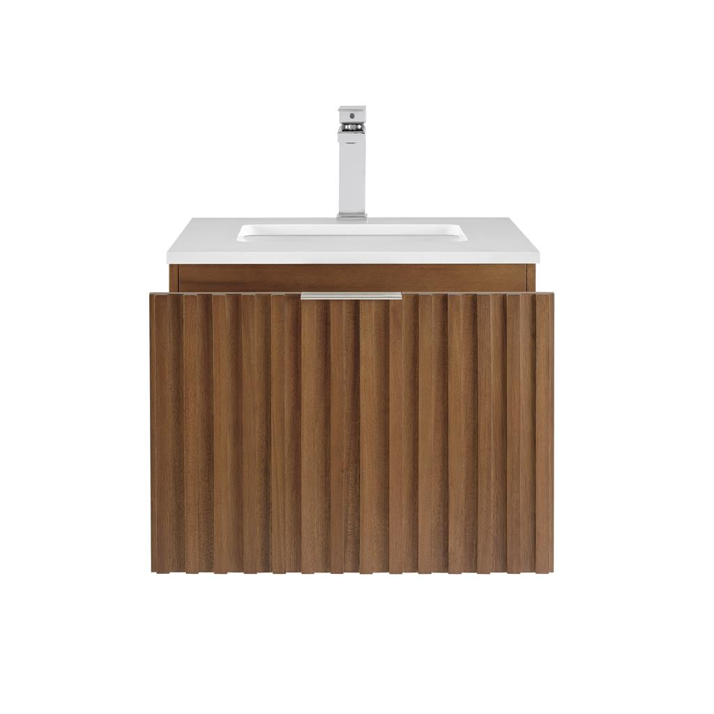 Bemma, Terra 24" Single Floating Vanity, Walnut/Brushed Nickel, White Quartz Top#top-options_white-quartz-top