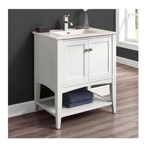 Shaker Americana 30" Polar White, Open Shelf Vanity - Closeout Special!