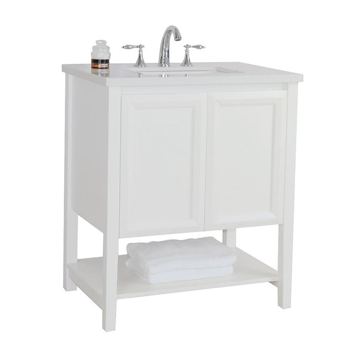 Bellaterra Alina 31" Single Vanity, White Quartz Top