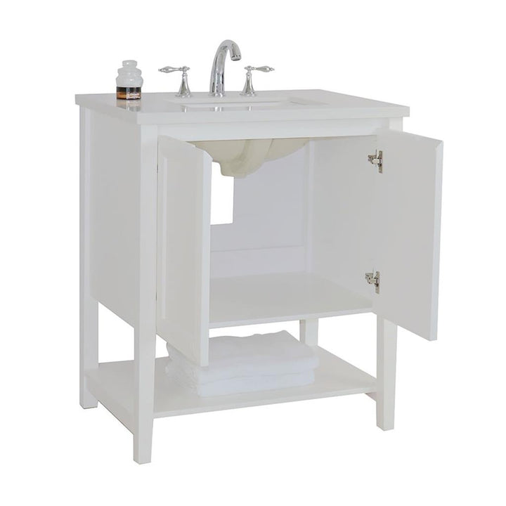 Bellaterra Alina 31" Single Vanity, White Quartz Top