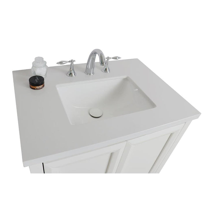 Bellaterra Alina 31" Single Vanity, White Quartz Top