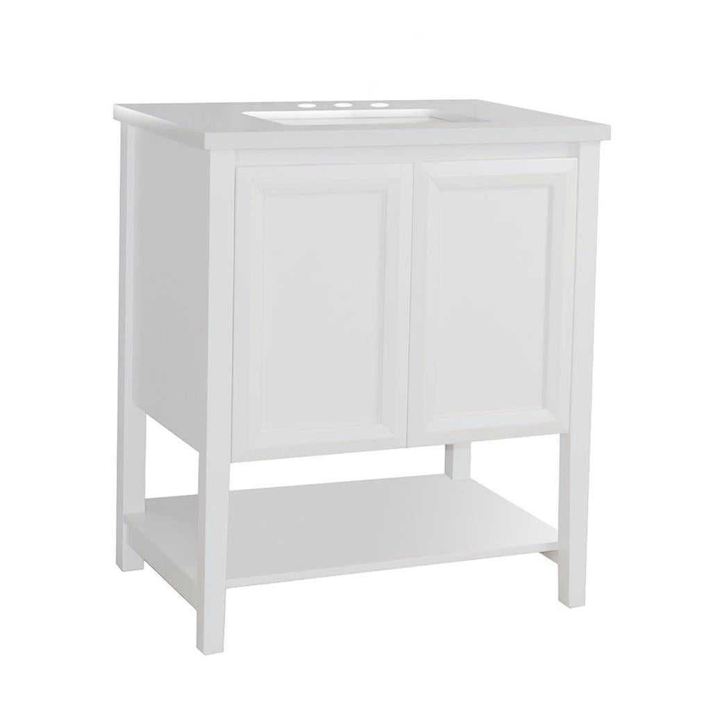 Bellaterra Alina 31" Single Vanity, White Quartz Top