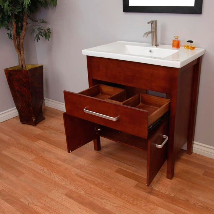 Bellaterra Ida 29.9" Single Vanity, Walnut