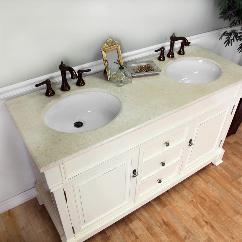 Bellaterra Fabia 60" Double Vanity, Cream White