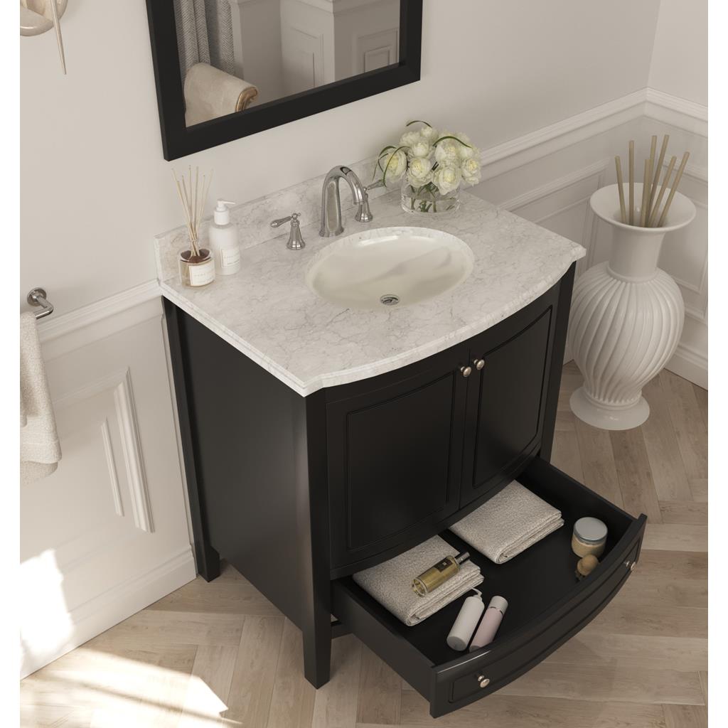 Laviva Estella 32" Espresso Bathroom Vanity#top-options_white-carrara-marble-top