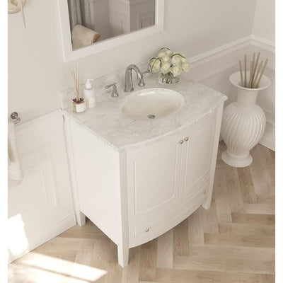 Laviva Estella 32" White Bathroom Vanity White Carrara Marble Top#top-options_white-carrara-marble-top