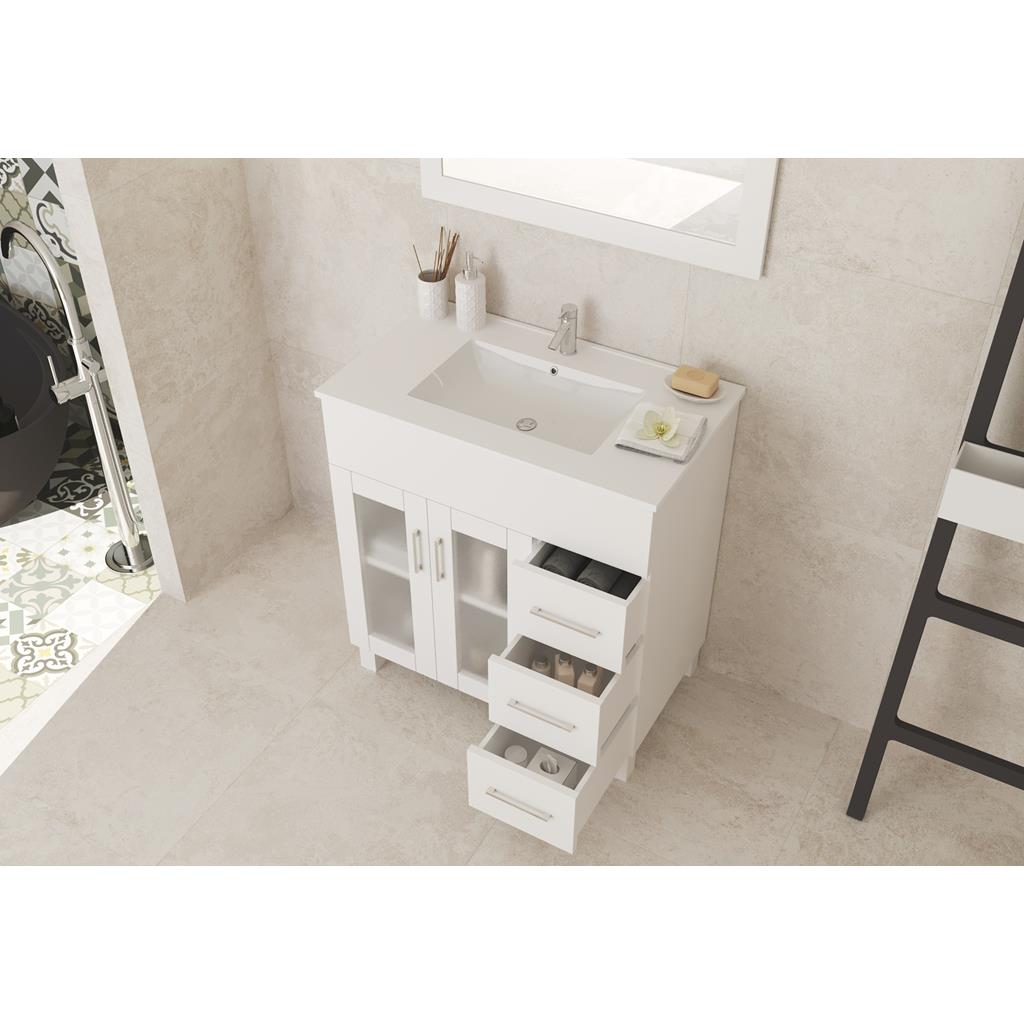 Laviva Nova 32" White Bathroom Vanity#top-options_white-ceramic-basin-top