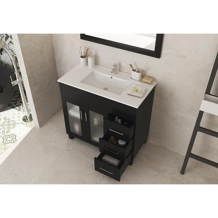 Laviva Nova 36" Espresso Bathroom Vanity#top-options_white-ceramic-basin-top