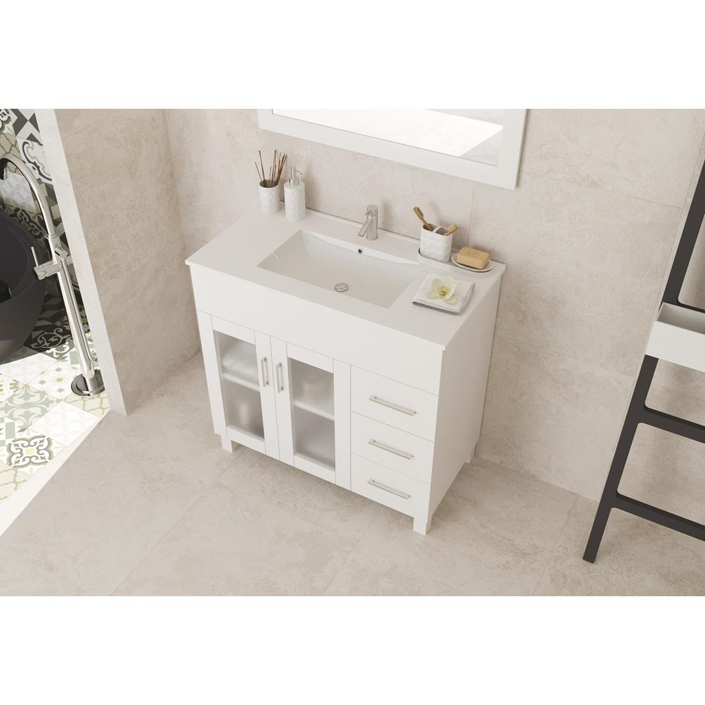 Laviva Nova 36" White Bathroom Vanity#top-options_white-ceramic-basin-top