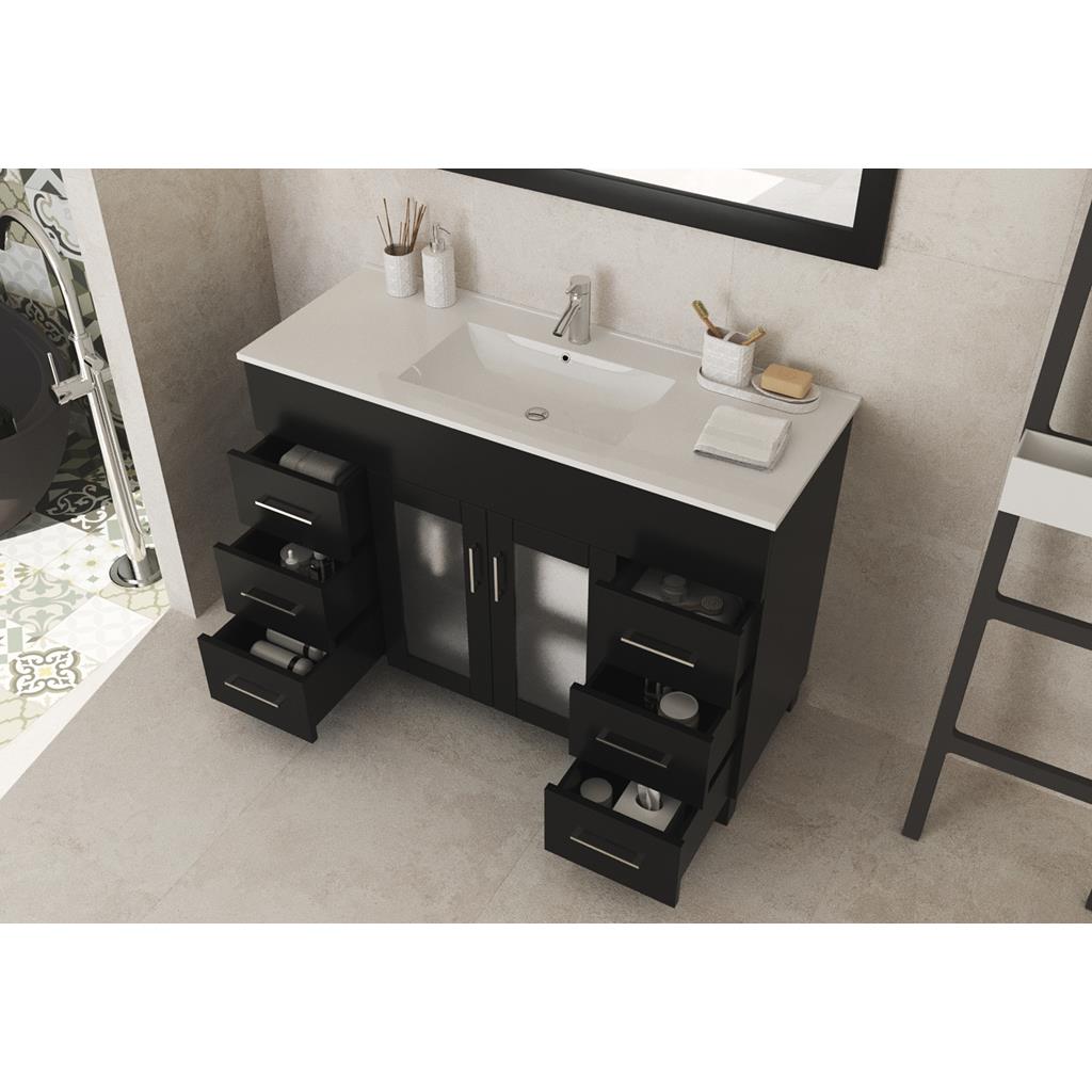 Laviva Nova 48" Espresso Bathroom Vanity#top-options_white-ceramic-basin-top