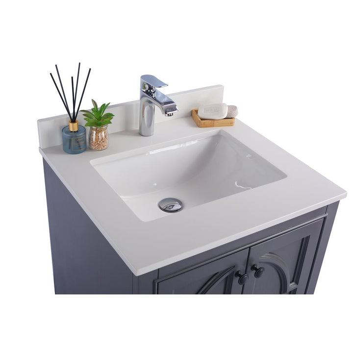 Laviva Odyssey 24" Maple Grey Bathroom Vanity#top-options_white-quartz-top
