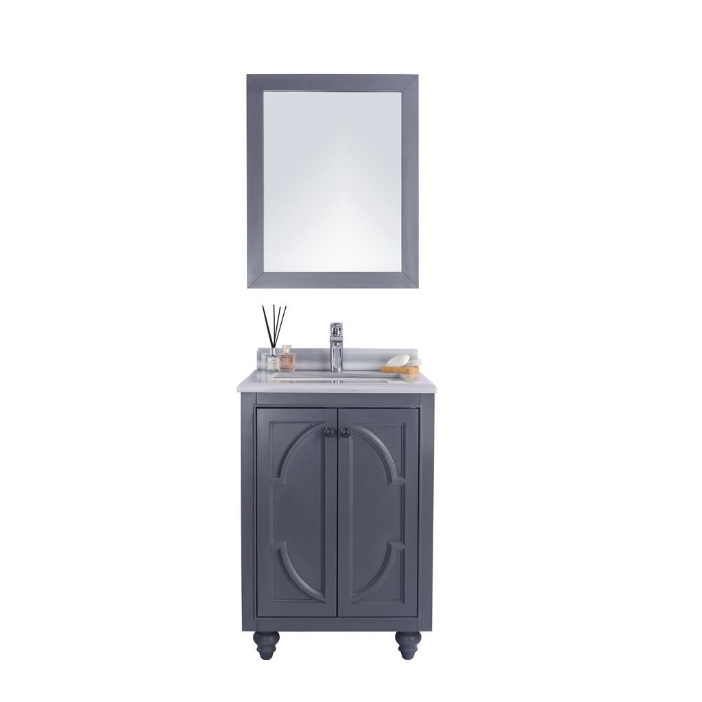Laviva Odyssey 24" Maple Grey Bathroom Vanity#top-options_white-stripes-marble-top