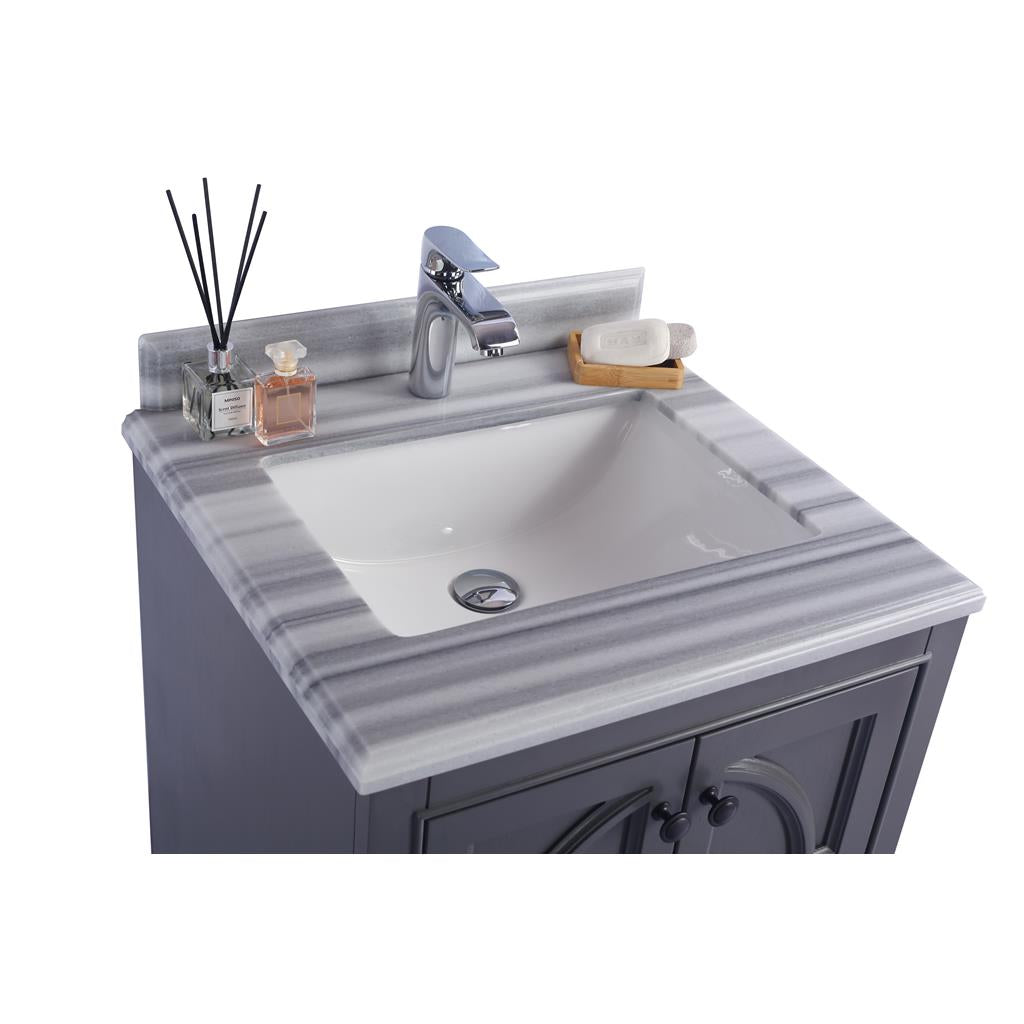 Laviva Odyssey 24" Maple Grey Bathroom Vanity#top-options_white-stripes-marble-top