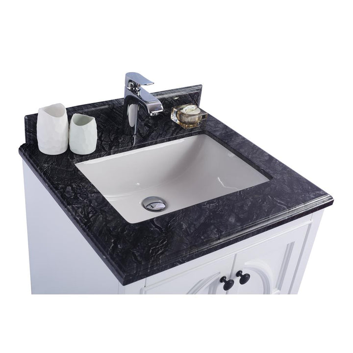 Laviva Odyssey 24" White Bathroom Vanity#top-options_black-wood-marble-top