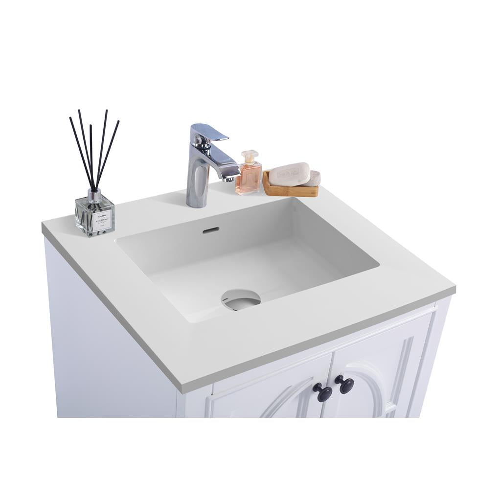 Laviva Odyssey 24" White Bathroom Vanity#top-options_matte-white-viva-stone-solid-surface-top