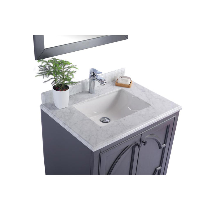 Laviva Odyssey 30" Maple Grey Bathroom Vanity#top-options_white-carrara-marble-top