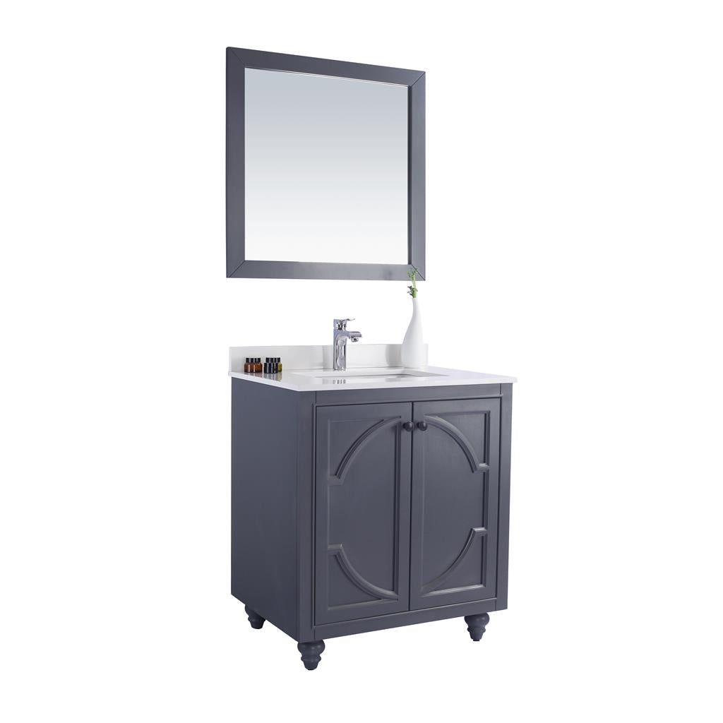 Laviva Odyssey 30" Maple Grey Bathroom Vanity#top-options_white-quartz-top