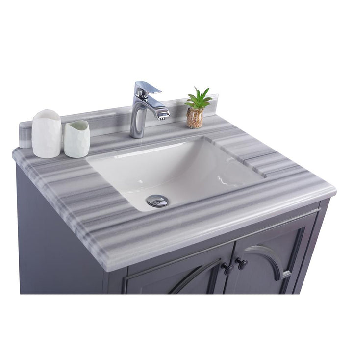 Laviva Odyssey 30" Maple Grey Bathroom Vanity#top-options_white-stripes-marble-top