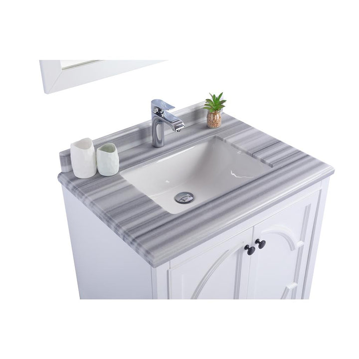 Laviva Odyssey 30" White Bathroom Vanity#top-options_white-stripes-marble-top