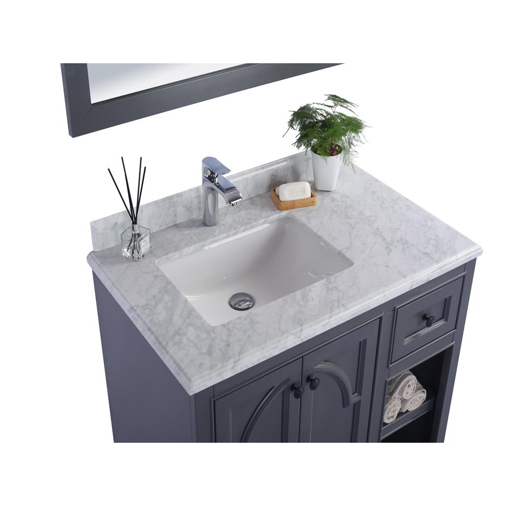 Laviva Odyssey 36" Maple Grey Bathroom Vanity#top-options_white-carrara-marble-top