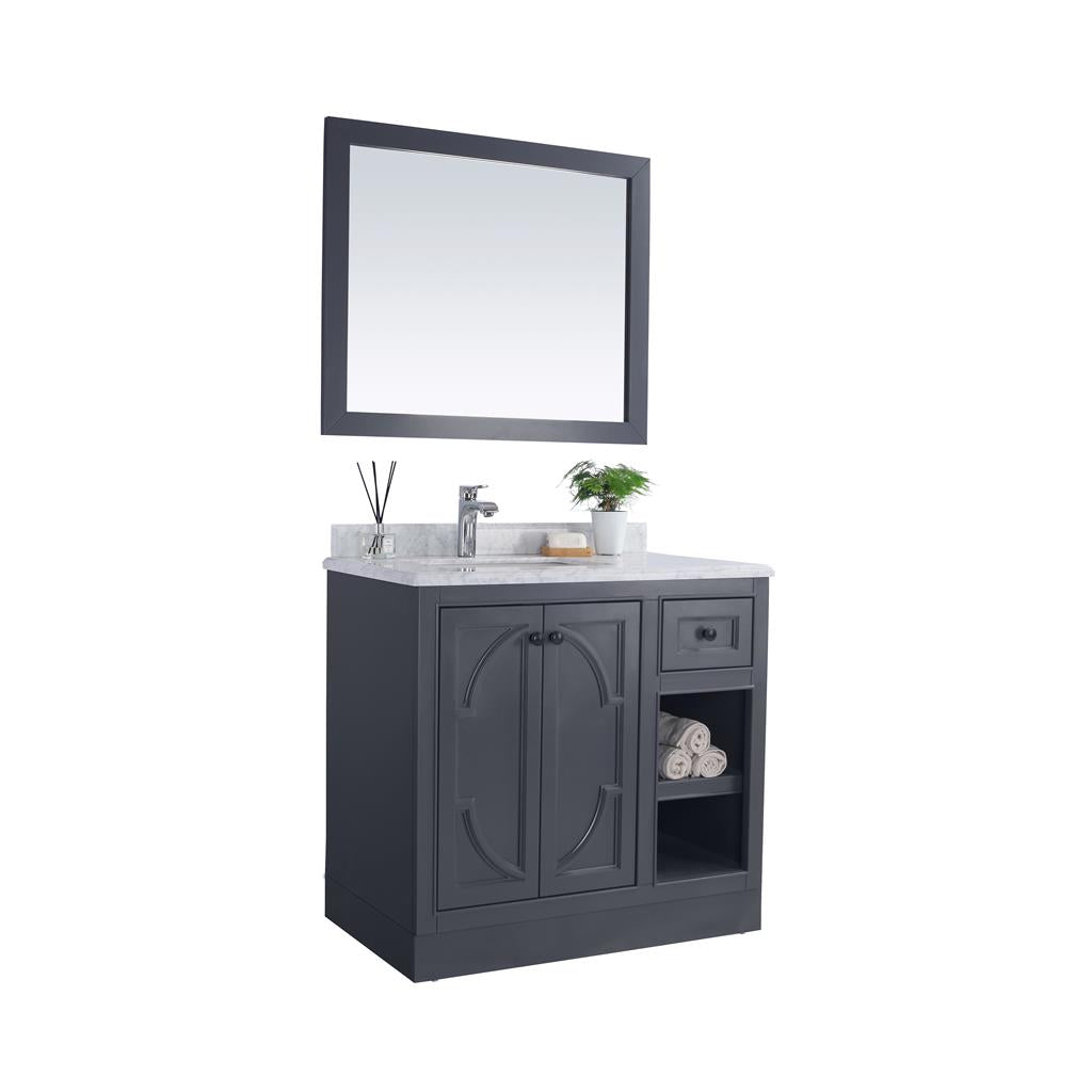 Laviva Odyssey 36" Maple Grey Bathroom Vanity#top-options_white-stripes-marble-top
