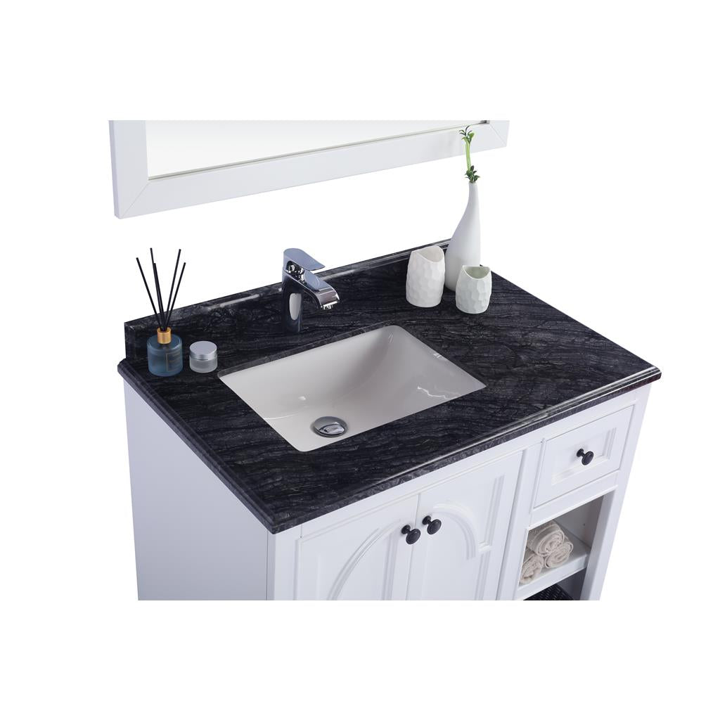 Laviva Odyssey 36" White Bathroom Vanity#top-options_black-wood-marble-top