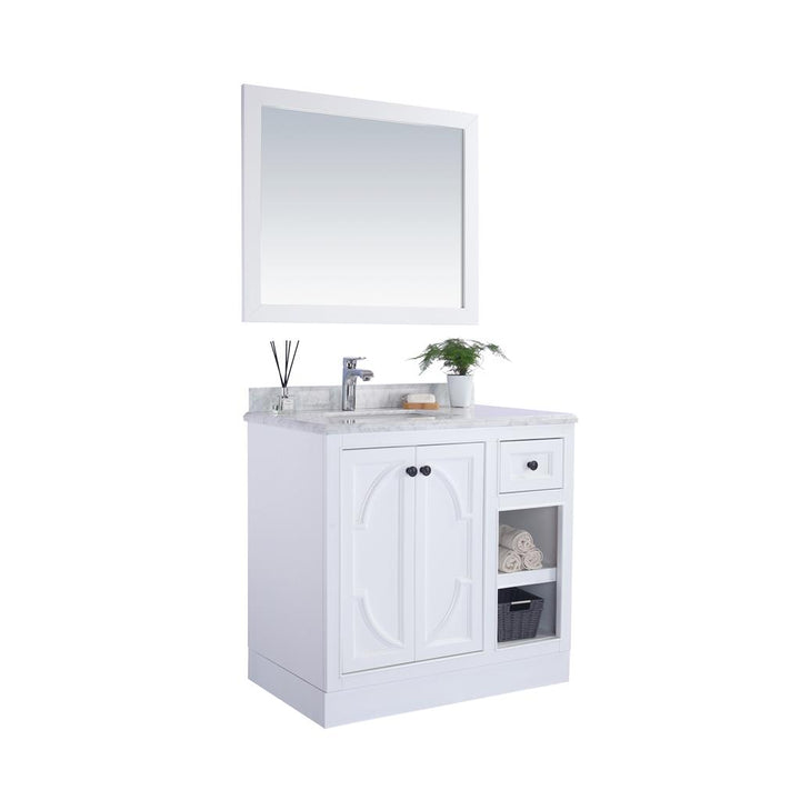 Laviva Odyssey 36" White Bathroom Vanity#top-options_black-wood-marble-top