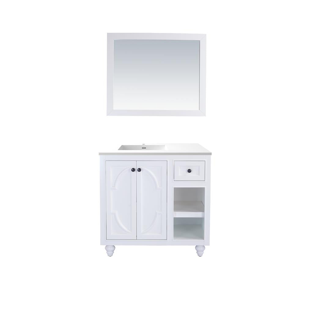 Laviva Odyssey 36" White Bathroom Vanity#top-options_matte-white-viva-stone-solid-surface-top