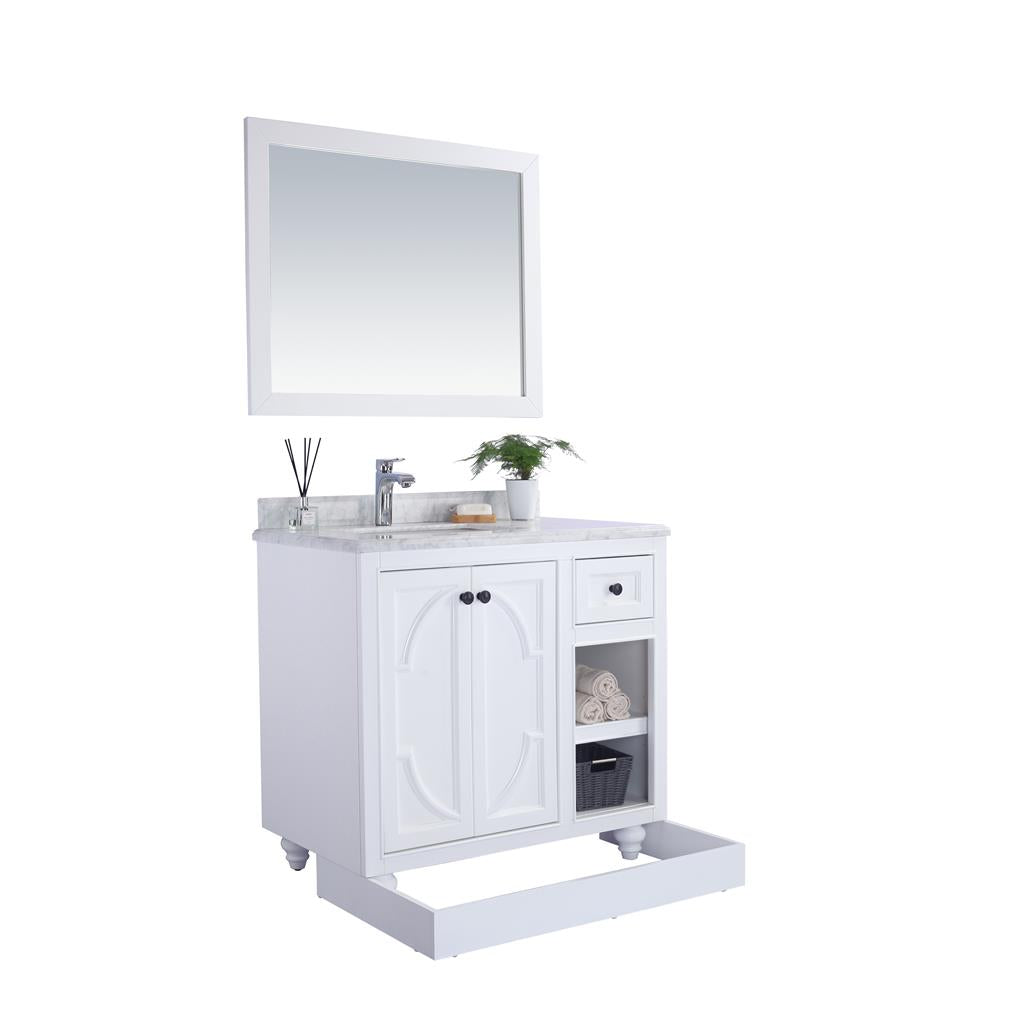Laviva Odyssey 36" White Bathroom Vanity#top-options_white-carrara-marble-top