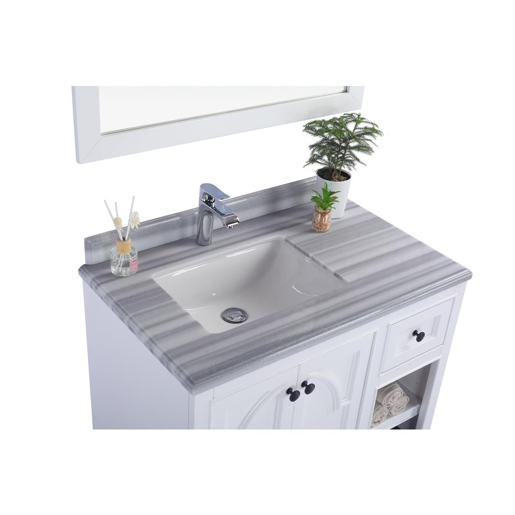 Laviva Odyssey 36" White Bathroom Vanity#top-options_white-stripes-marble-top