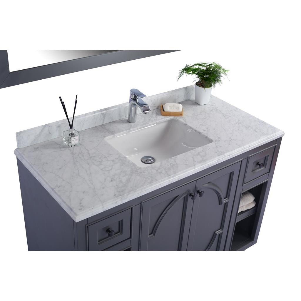 Laviva Odyssey 48" Maple Grey Bathroom Vanity#top-options_white-carrara-marble-top