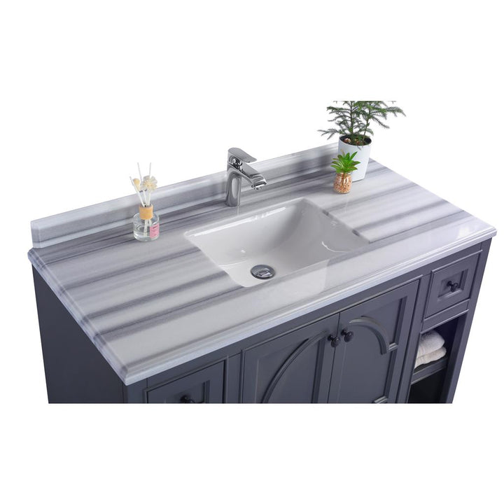 Laviva Odyssey 48" Maple Grey Bathroom Vanity#top-options_white-stripes-marble-top